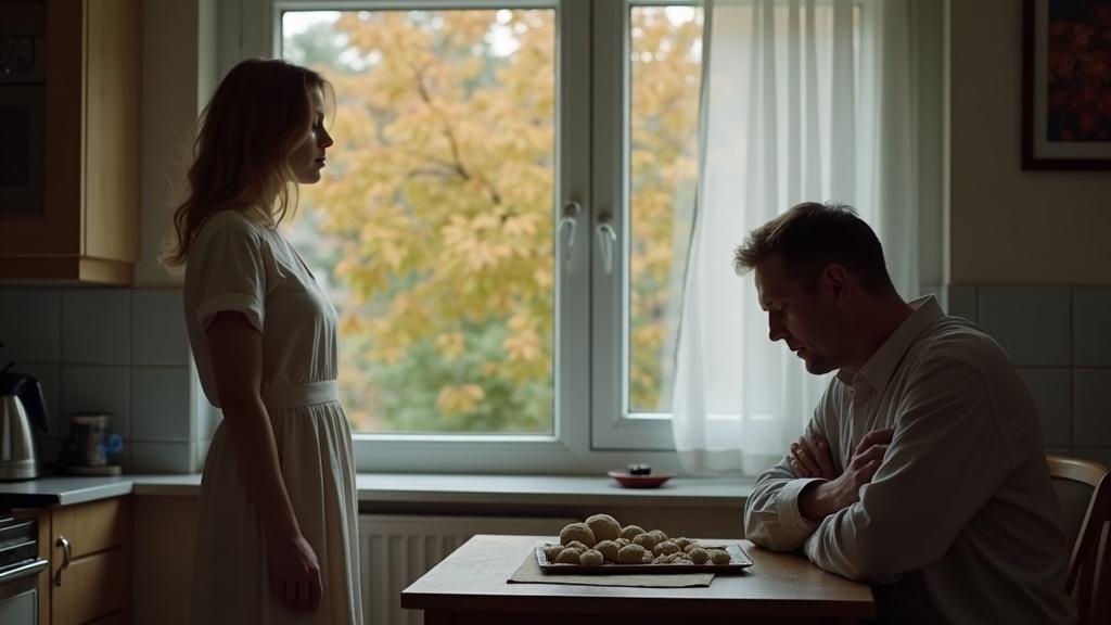 «Ключи на тумбочку» — холодно сказала она, и связка ключей с грохотом упала на тумбочку